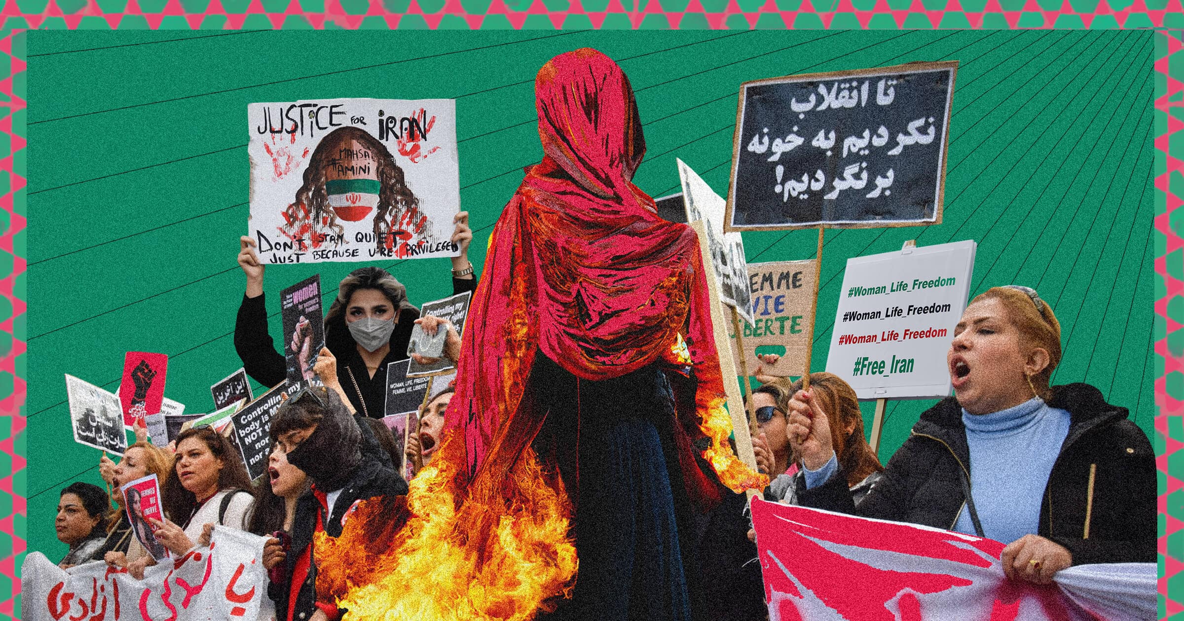 ผู้หญิงอิหร่านนำประท้วงใหญ่ในรอบ 40 ปี เรียกร้องสิทธิสตรี เสรีภาพ และขับไล่รัฐบาลเผด็จการ