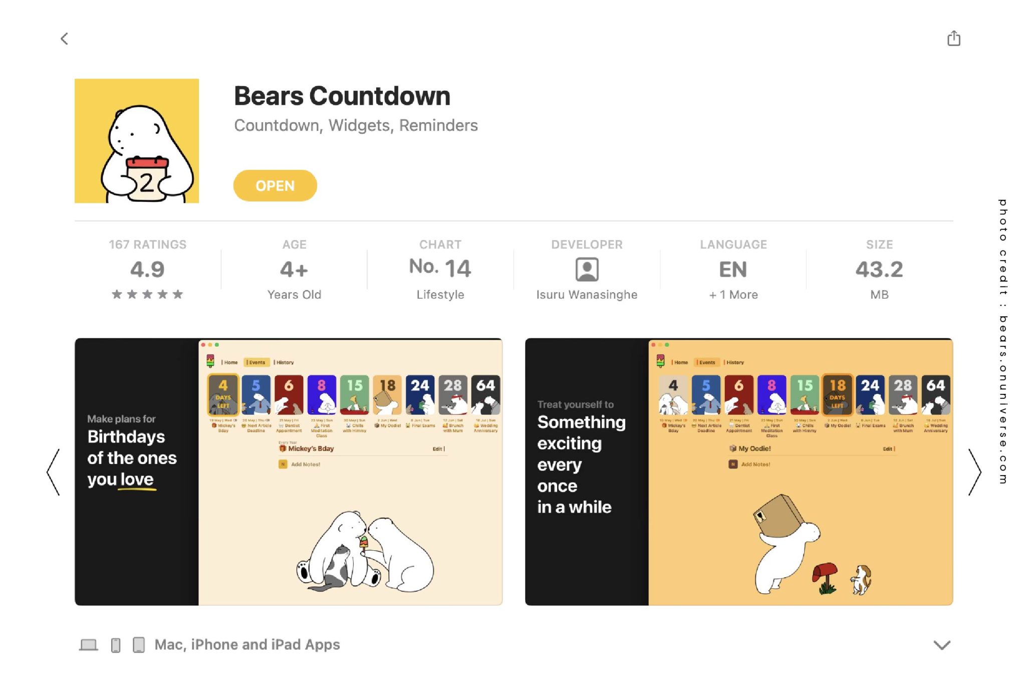 นับถอยหลังแบบน่ารักด้วยแอป Bears Countdown - Urban Creature