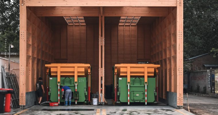 Langfang Beifengdao Garbage Transfer Station สถานีขนถ่ายขยะขนาด 2 คันรถ ที่ยั่งยืน