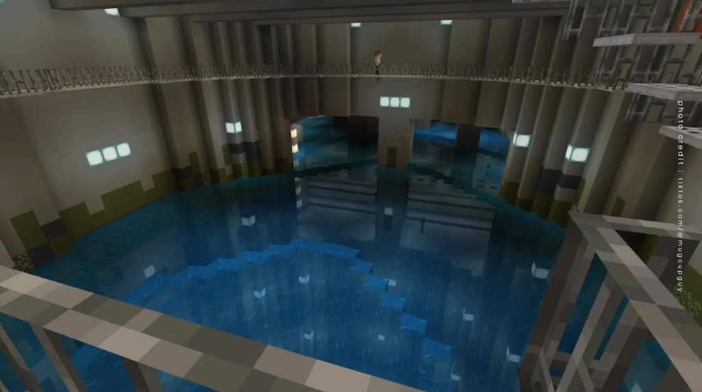 Minecraft เกม ญี่ปุ่น แบบจำลองป้องกันน้ำท่วม
