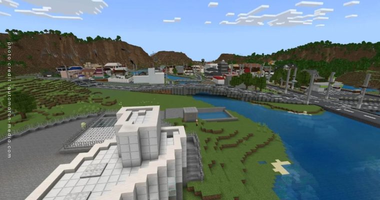 Minecraft เกม ญี่ปุ่น แบบจำลองป้องกันน้ำท่วม