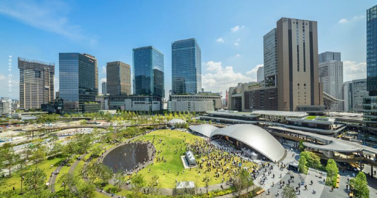 grand green osaka โอซาก้า ญี่ปุ่น สวน พื้นที่ mixed use โรงแรม JR osaka waldorf astoria hotel hankyu umekita park jam base