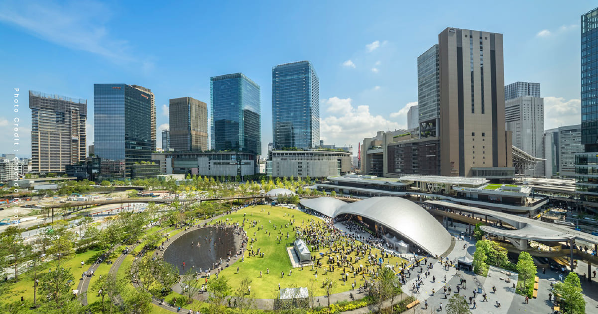 grand green osaka โอซาก้า ญี่ปุ่น สวน พื้นที่ mixed use โรงแรม JR osaka waldorf astoria hotel hankyu umekita park jam base