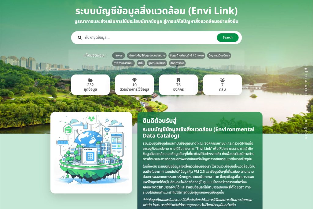 Envi Link แพลตฟอร์มข้อมูลสิ่งแวดล้อมแห่งชาติ